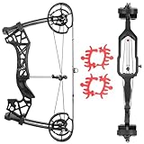 Poearcus Compoundbogen für Erwachsene zum Jagen & Zielübung – 40-65 lbs Ziehkraft, Rechts- und Linkshänder, kompakter 21-Zoll-Achsenabstand, vollständiges Jagdbogenset (Compound Bogen)