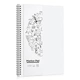 Marker Papier, A4 Skizzenbuch 200g/m² Dickes Papier Zeichenpapier Sketchbook mit Spiralbindung für Alkoholmarker Aquarell Zeichnen (30 Blatt/60 Seiten)