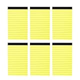 LIbgiubhy Kleiner Schreibblock, 7,6 x 12,7 cm, 30 Blatt/Block, kleiner Notizblock, Taschennotizbuch für Erinnerungen, Tagesplanung, 6 Stück
