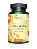 Beta Carotin Kapseln | Preis-Leistungs-Sieger 2024* | 100% natürlich aus Karotten Extrakt | Bräunungskapseln - Augen* | Deutsche Produktion Vegavero | Laborgeprüft, vegan, ohne Zusätze | 180 Stück