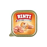Rinti - Singlefleisch | Nassfutter für Sensible, ausgewachsene Hunde mit 100% Hühnerfleisch. Alleinfutter in Schälchen ohne Getreide, Kohlenhydrate und künstliche Zusätze | 10x150g Huhn Pur