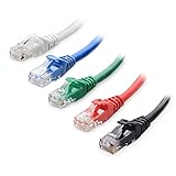 Cable Matters 5 STK. Snagless 10 Gigabit Cat 6 LAN Kabel kurz - 30cm (Cat 6 Netzwerkkabel, Cat6 Ethernet Kabel, Lankabel Cat6, WLAN) in 5 Farben