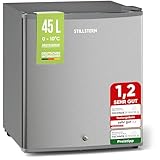 Stillstern Mini Kühlschrank E 45L mit Abtauautomatik, Schloss, Frostfach, Leise, Ideal für Küche, Büro, Schlafzimmer, Hotels und kleine Wohnungen Kühlschrank klein Minibar Getränkekühlschrank