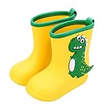 LZPCarra Kleinkind Regen Stiefel Mädchen Baby Cartoon Tiere Wasserdichte Schuhe Rutschfeste Gummistiefel Boots Kinder 38 (Yellow, 24 Toddler)