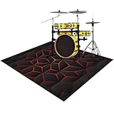 XUEGAIXIA 120 x 70 cm Drum Teppich Schlagzeug Teppich, Schlagzeugteppich, Schallschutzteppich, Schallschutz Teppich Schallschutzmatte für Bass Drum Snare Drum, Rutschfester Trommel Teppiche