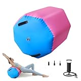 Aufblasbare Air Roll, 80 * 100cm Air Rolle Turnen, Gymnastikmatte mit Luftpumpe, Achteckige Turnmatte, Air Barrel Gymnastik Rolle Tumbling Matten Fitnessrolle für Yoga Fitness Zuhause