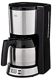 KHG Kaffeemaschine TKA-183SE aus Kunststoff/Edelstahl in schwarz/silberfarben, mit Edelstahl-Thermo-Kanne 1 Liter, Kapazität für 8 Tassen, Permanentfilter, Abschaltautomatik, LCD-Display