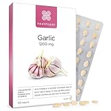 Healthspan Knoblauch | 1.200 mg | Unterstützt Herzgesundheit, Atmungssystem & Cholesterinspiegel | Zusätzlich Vitamin B1 | Geruchskontrolliert & Leicht zu Schlucken | Vegan | 120 Tabletten