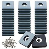 TXErfolg Teflongleiter zum Schrauben 36 Stück 25 mm Teflongleiter Quadratisch Möbelgleiter mit 36 Stück Edelstahlschrauben Bodengleiter Möbelgleiter-Set Effektiver Schutz Ihrer Möbel Stühle Böden