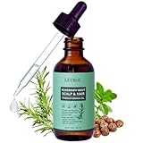 LEVROU Bio Rosmarinöl Haare Haaröl Rosmarinminz Öl Rizinus Biotin Jojoba Argan und vielen anderen Ölen stärkt die Haare schnelles gesundes Haarwachstum 100% Vegan 60ml