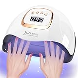 380W UV-LED-Nagellampe, professioneller Nageltrockner Gel-Lack-Licht mit 81 Perlen, UV-Nagellicht mit 4 Timer-Einstellungen, Nagellack härtende Gel-LED-Trockner mit automatischem Sensor, LCD-Display