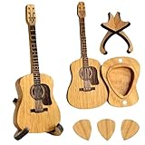 Plektren Gitarre Holz,3 Stück Plektrum Gitarren,Holz Gitarren Plektren,Akustikgitarre Guitar Picks,Holz-Plektrumbox für Akustikgitarre,Premium-Gitarren-Plektrum,Gitarrenplektren,Gitarrenholz Picks Box