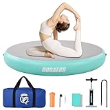 Gymnastik Matte Rundes Luftkissen, Aufblasbare Gymnastikmatte Turnmatte für Akrobatik, Training & Yoga, 140cm, Air Tumbling Track Trainingsmatte mit Pumpe