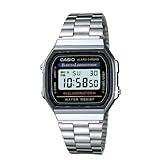 Casio Unisex ErwachseneArmbanduhr Digital Quarz Edelstahl A168WA-1YES