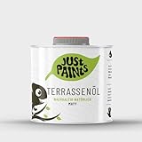 Just Paints - Terrassenöl für Außen | Nachhaltiges Holzöl, wasserfest, schnelltrocknend - Made in Germany (0,5L - Farblos)