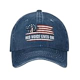 KWQDOZF Charlie Kirk hat His Voice Lives-On Denim Cap