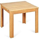 COSTWAY Beistelltisch Akazienholz, Gartentisch, Holztisch, Kleiner Balkontisch, quadratischer Kaffeetisch für Garten, Balkon, Terrasse, 45 x 45 x 40,5 cm