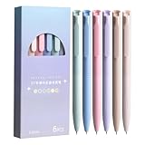 Farbige Gelstifte, schnell trocknende Tinte, Schreibset, 6-teilig, glatt, mehrfarbig, Kugelschreiber zum Zeichnen von Notizen, Schule, Kritzeln, Skizzieren, Kalligraphie oder Lehrerbedarf