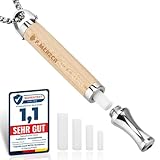 F.MERZCA® 2.0 Rauchentwöhnung Kette mit 15 Gratis Filter – Individuell einstellbarer Widerstand für effektives Rauchen aufhören, Raucherentwöhnung Hilfsmittel Ersatz mit echtem Rauchgefühl (Silber)