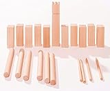 Izzy Holz Wikinger Kubb Schwedisches Schachspiel, Wikinger Outdoor Garten Geschicklichkeitsspiel für Erwachsene und Kinder, gut geeignet für Kinder zu handhaben - Größe M