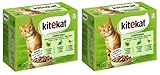 KITEKAT Portionsbeutel Multipack Katzenfutter Nassfutter (2X 12x85g, Landpicknick in Sauce)
