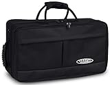 Classic Cantabile TRB-2 Tasche für 2 Trompeten (Leichtkoffer für Jazztrompeten/Pumpventile, große Außenfächer, Rucksackfunktion) schwarz