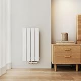 EMKE Heizkörper Klein 60x30 cm, Vertikal Heizkörper Flach Badezimmer Flachheizkörper Mittelanschluss Design Paneelheizkörper Einlagig Wandheizkörper 233 Watt Weiß