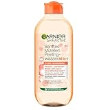 Garnier Sanftes Mizellen Peelingwasser, Reinigungswasser zur Entfernung von Make-Up Resten und abgestorbenen Hautschuppen, SkinActive, 1 x 400 ml