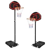 Aufun Basketballständer Basketballkorb mit Ständer 160-210cm höhenverstellbar, Basketballanlage rollbar Tragbar Korbanlage geeignet für Innen- und Außenbereich