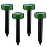 4X Maulwurf Vertreiber Ultraschall, Solar Maulwurfschreck, Maulwurfabwehr für Maulwurf Wühlmaus Vertreiben -Circular