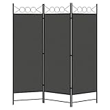 WOLTU Paravent 3 Teilig 167 x 172 cm, Raumteiler klappbar freistehend Sichtschutz, Raumtrenner innen Outdoor Garten Balkon Büro, Dunkelgrau