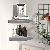 Nice Shelving Wall Shelves & Ledges-Wall Corner Shelves 2 pcs Concrete Grey 25x25x3.8 cm MDF