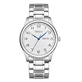 CIVO Uhren Herren Edelstahl Silber - Analog Datum Business Armbanduhr Herren 40mm Einfache Casual Wasserdicht Quarz Herren Uhr Klassische Geschenke für Männer