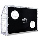 ZERRO Fussballtor mit Torwand 180cm Fußballtor, für Erwachsene Kinder zum Spielen Trainieren im Garten 180x60x120cm, Weiss