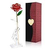 Gomyhom Rose, 24k Gold Rose Handgefertigt Konservierte Rose - mit Geschenkbox für Frau Freundin Oma/Valentinstag/Muttertag/Geburtstag/Hochzeitstag/Weihnachten/Jahrestag/Künstliche Rose…