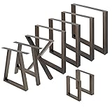 ML-Design 2er Set Tischbeine 70x72 cm, Industrial, pulverbeschichteter Stahl, Vierkantprofilen, Industriedesign, Metall Tischkufen Tischuntergestell Tischgestell Möbelfüße, für Esstisch & Schreibtisch