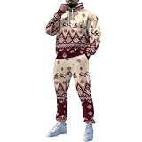 Generisch Herren Sportbekleidung 2-teiliges Set Casual Sports Jogginghose mit für aktive Männer in zeitlosem Design (Khaki, XXXL)