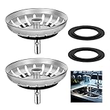 2 Stück Edelstahl Siebkörbchen 78-80mm - Universelles Abflusssieb für Blanco/Franke Spülen | Spülenzubehör Küchenspüle ， Lebensmittelpartikel Filter Ersatzteile