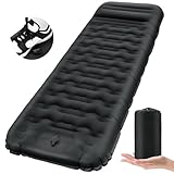 FTSMTK Isomatte Selbstaufblasend mit Fußpresse Pumpe, 12cm Verdicken Isomatte Camping, Ultraleicht Luftmatratze Kleines Packmaß, Aufblasbare Matratze Campingmatte Schlafmatte für Outdoor Camping