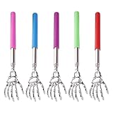 GOOHOCHY Teleskop Rückenkratzer aus Edelstahl 5 Stück Tragbar Lang Genug gegen Rückenjucken Massagegerät für Rückenentspannung und Juckreizlinderung