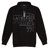Lavecchia Herren Sweatshirt Langarm Shirt LV-2029 (Black, 8XL)