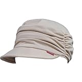 AIDIER Damen Weiche Schirmmütze mit Falten Newsboy Cap für Frauen Chemo BallonmüTze Turban für Haarausfall Baskenmütze Slouchy Bonnet