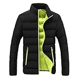 SRZYMJ Grün Winterjacke Herren Daunenjacke Warm Jacke Leichte Steppjacke Winter Jacken Bequeme Kapuzenjacke Casual Puffer Jacket Basic Ãœbergangsjacke Outdoor Softshelljacke Mantel