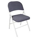 IGTOPS Stuhlhussen,Stretch Stuhlbezug,Klappstuhlbezug,Samt Klappstuhl SlipcoversAbnehmbar Waschbar Spannbezug für Esszimmerstühle Hochzeit Büro Bankette Partys Deko,Universal (1, Dunkelgrau)