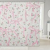 Homemissing Aquarell Bogen Duschvorhang 180x200cm Süß Bowknot Wasserdicht Mit 12 Haken Dreamy Prinzessin Stil Mikrofaser Kinder Bettwäsche Dekor Duschvorhang Textil Polyester Stoff Waschbar