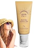 Aibyks Sonnencreme LSF50+, Sonnenschutzlotion für Gesicht und Körper LSF50+ | Schwarzer Reis-Sonnenschutzlotion für Gesicht und Körper - 50 g nicht fettender Velvet Finish Sonnenschutz für Gesicht und