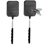 2er Set XXL 75 cm Insektenklatsche Fliegenklatsche ausziehbar Teleskop Klatsche Fliegenfänger Insektenfänger Fliegenschutz vor Insekten, Fliegen, Mücken, Wespen