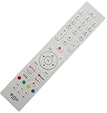 Original Ersatz-TV-Fernbedienung für Bush RC45137W, kompatibel mit RC4591P RC45137P RC45137T 30109279 QLED43UHDS QLED50UHDS, Weiß