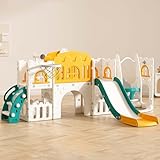 10-In-1-Rutsche FüR Kleinkinder, Kleinkinder Indoor-Outdoor-Spielplatz Spielset FüR Kleinkinder FüR 1-3-JäHrige, Mit Rutsche, Basketballkorb, Teleskop, Kletterleiter,B