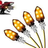 LOPHE 4 Stück LED Motorrad Blinker, 12V Motorrad Lauflicht, 5 LED M8 E-MARK Geprüft Miniblinker Universal, Blinker Licht Wasserdicht für Motocross Fahrrad Moped
